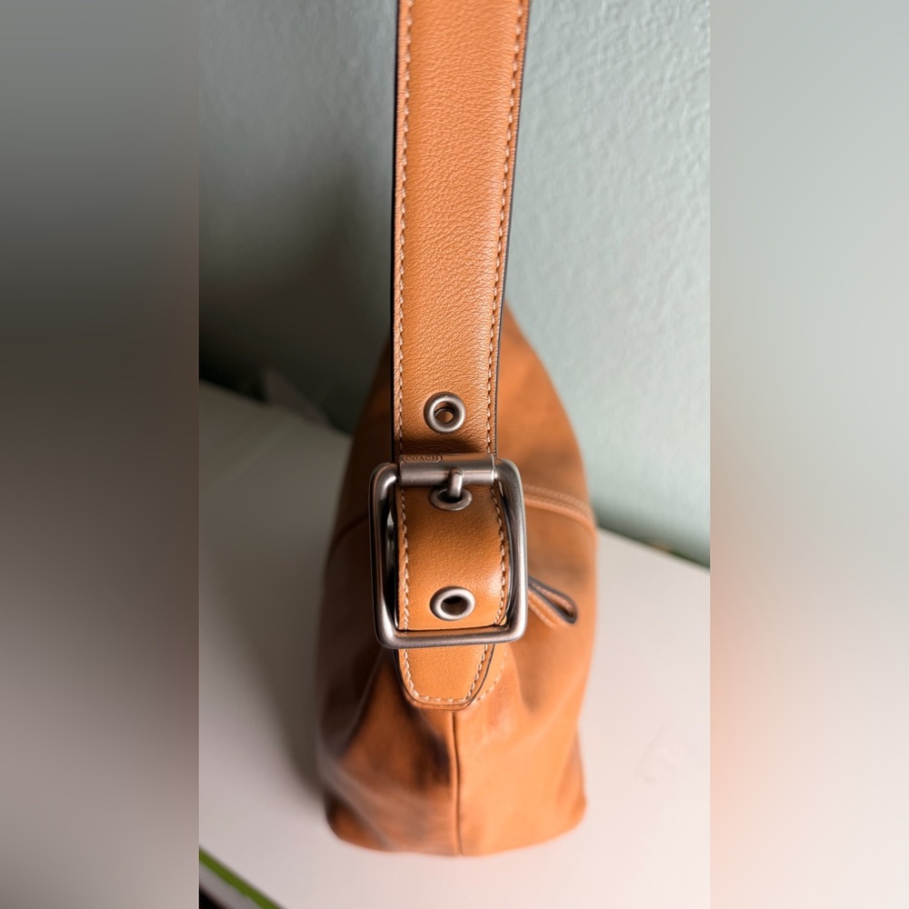 Coach Vintage Hobo Legacy Tan Leather Crossbody Handbag 9566 Shoulder Bag Y2K - Picture 11 of 12